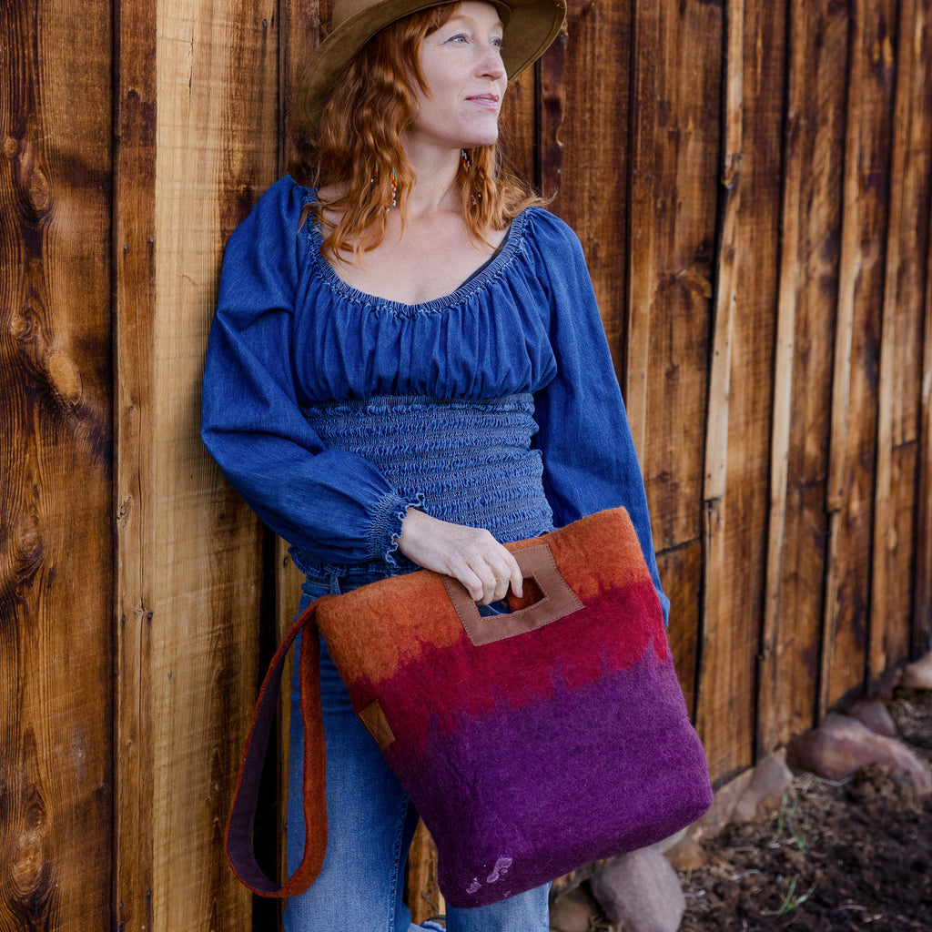 Fibres of Life Ombre Tote Bag - Plum