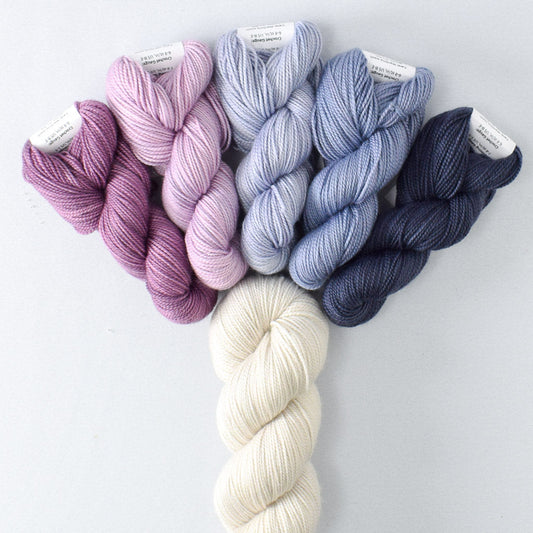 Fig, Atlas, Hydrangea, Blue Mussel, and Cascara, with White Peppercorn - Miss Babs Coloring Lines Set