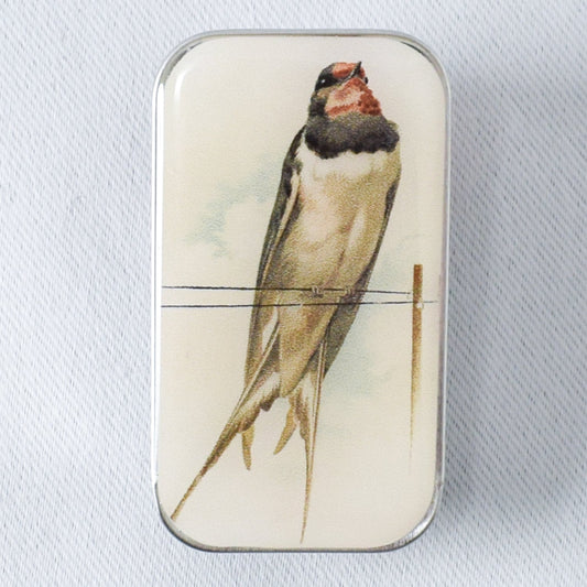 Firefly Notes Handcrafted Vintage French Swallow Notions Tin - Small - Miss Babs Notions