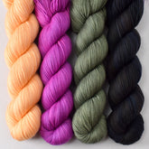 Flower Power, Rosey Dawn, Winsford Hill, and Rebound - Miss Babs Yummy 2-Ply Quartet