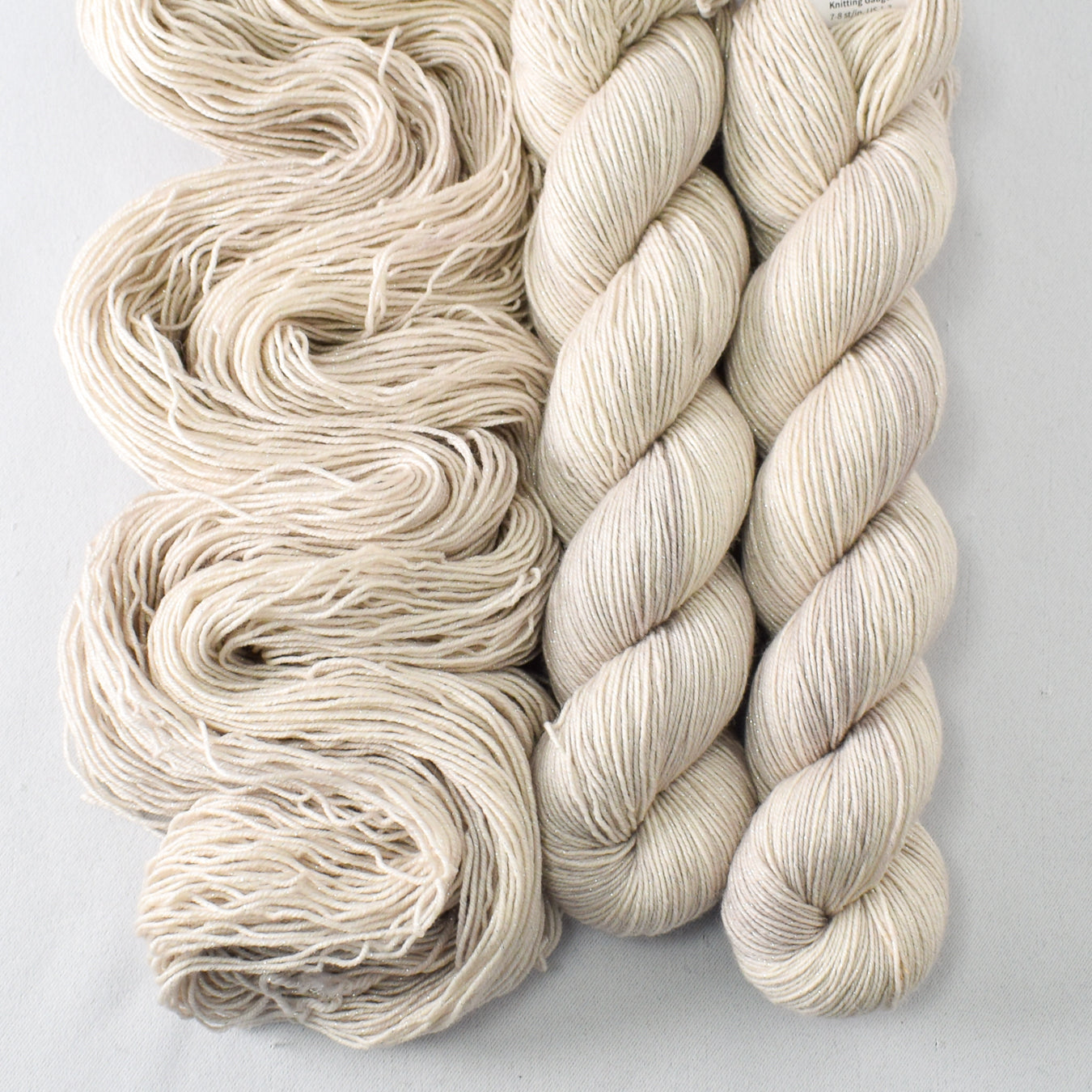 Flurries - Miss Babs Estrellita fingering weight superwash merino and Lurex yarn
