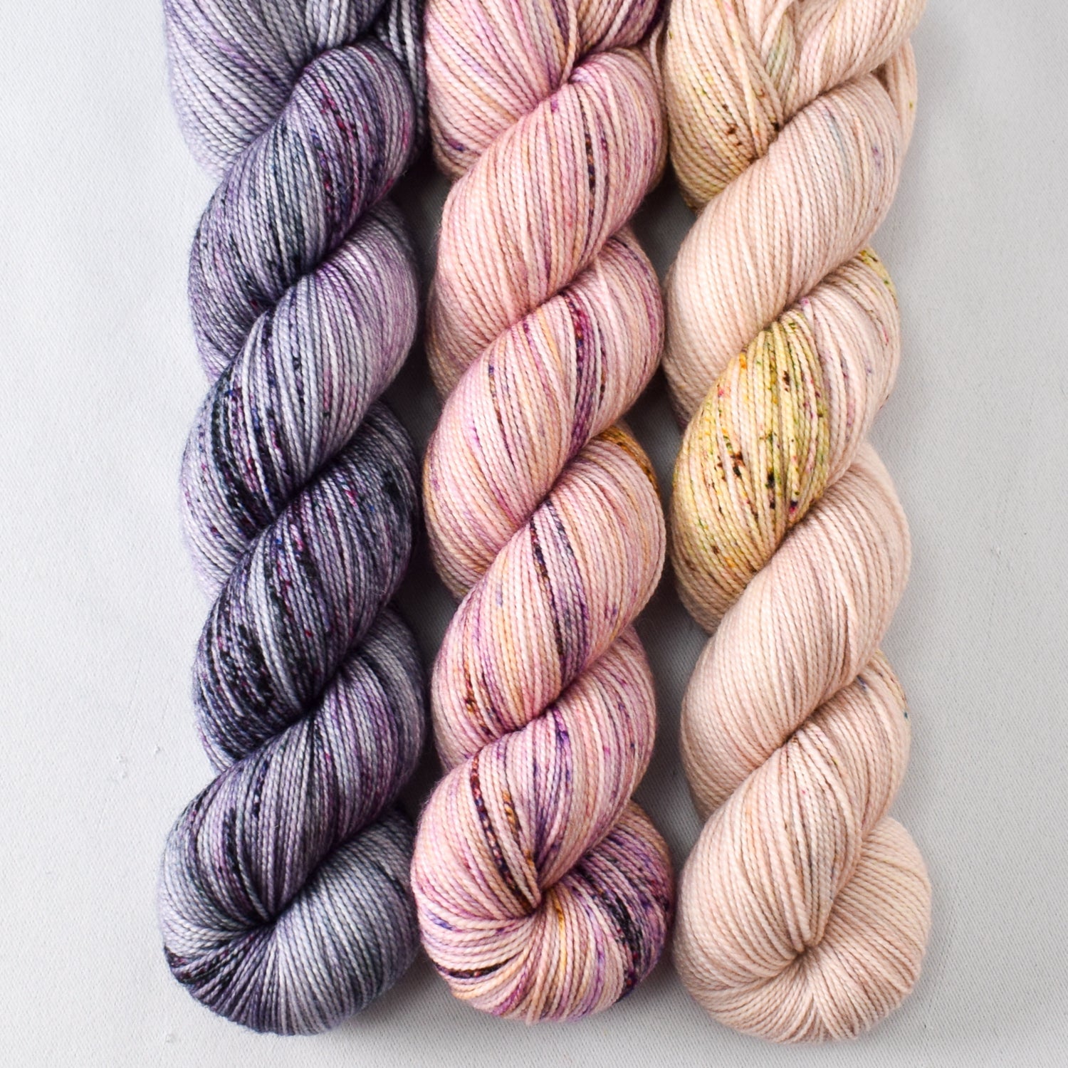 Foggy Rock, Radiant Cloudscape, and Sparkling Sand - Miss Babs Yummy 2-Ply Trio