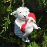 Ganapati Felt Ornament - Fluffy Sheep Holding Snata - Miss Babs Notions