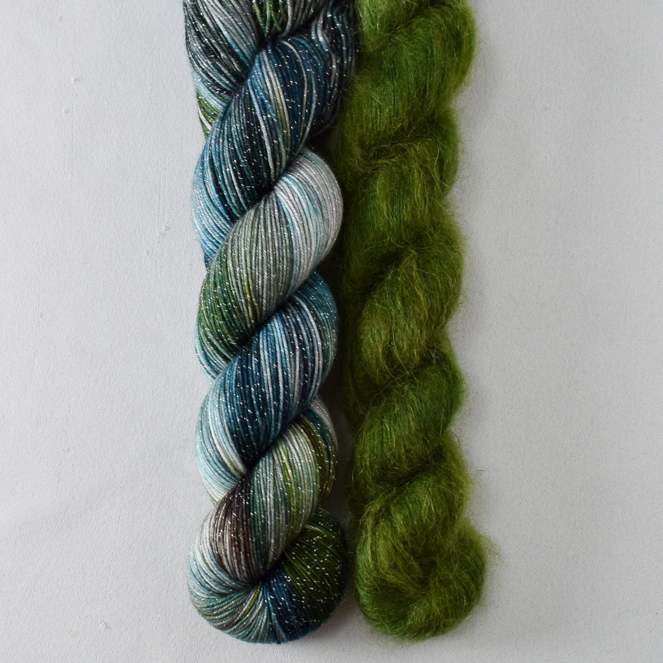 Ghost Ship (E) and Herbalist (M) - Miss Babs Shiftling Shawl Set