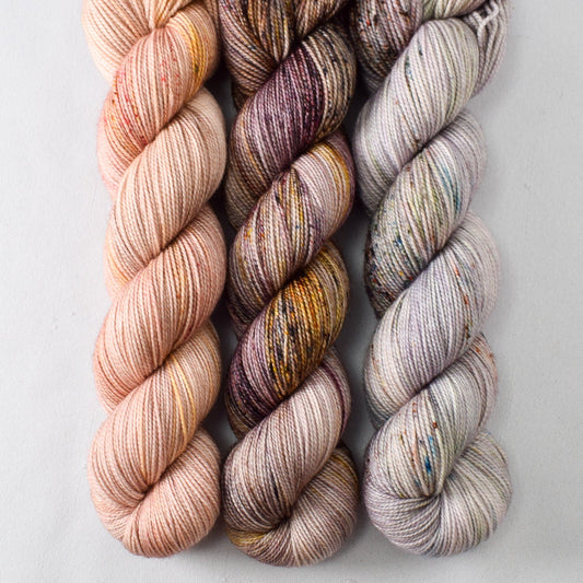 Golden Anniversary, Autumn Toad Lily, and Troubador - Miss Babs Yummy 2-Ply Trio