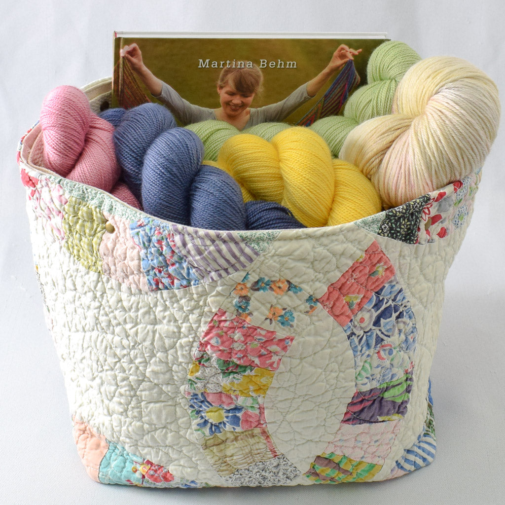 Green Double Wedding Ring 1 Quilt Bin - QB-2405