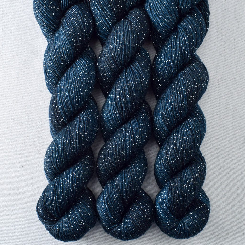 Half Past Midnight - Miss Babs Estrellita fingering weight superwash merino and Lurex yarn