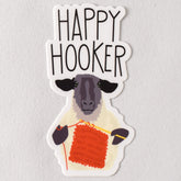 Happy Hooker Crochet Sheep Vinyl Sticker - Miss Babs Notions