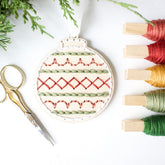 HNB House Christmas Glass Ball Ornament Embroidery DIY Kit (Style 2) - Miss Babs Notions