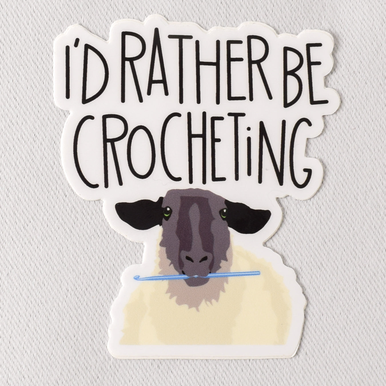 I'd Rather Be Crocheting Sheep Vinyl Sticker - Miss Babs Notions