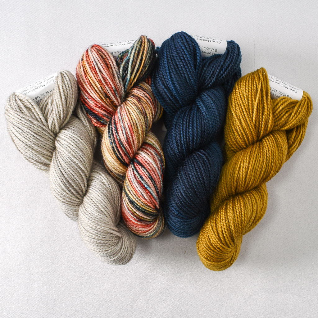 Kernel, Rainbow Trout, Dark Perseus, and Antique Brass - Miss Babs Toe Quartet