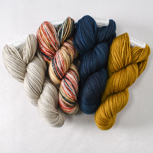 Kernel, Rainbow Trout, Dark Perseus, and Antique Brass - Miss Babs Toe Quartet
