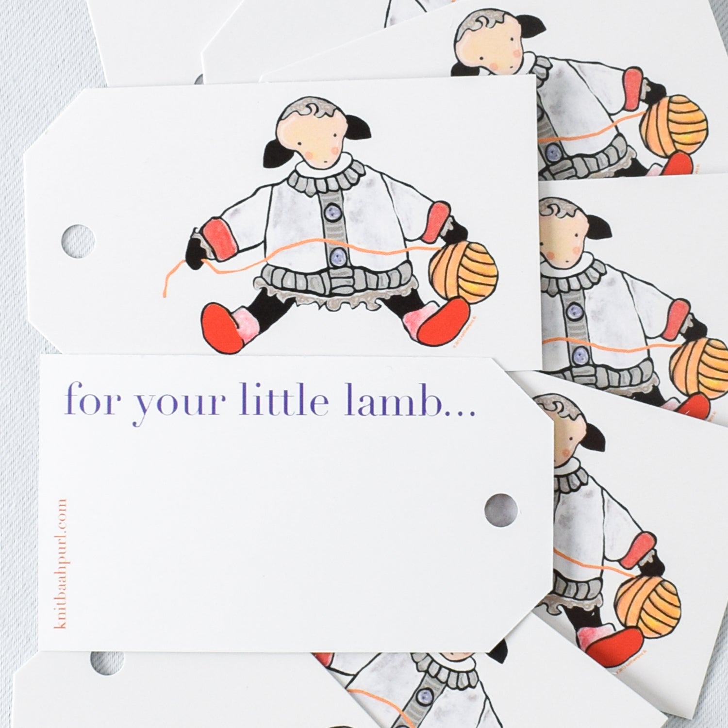 Knit Baah Purl Baby Sweater Gift Tags - Miss Babs Notions