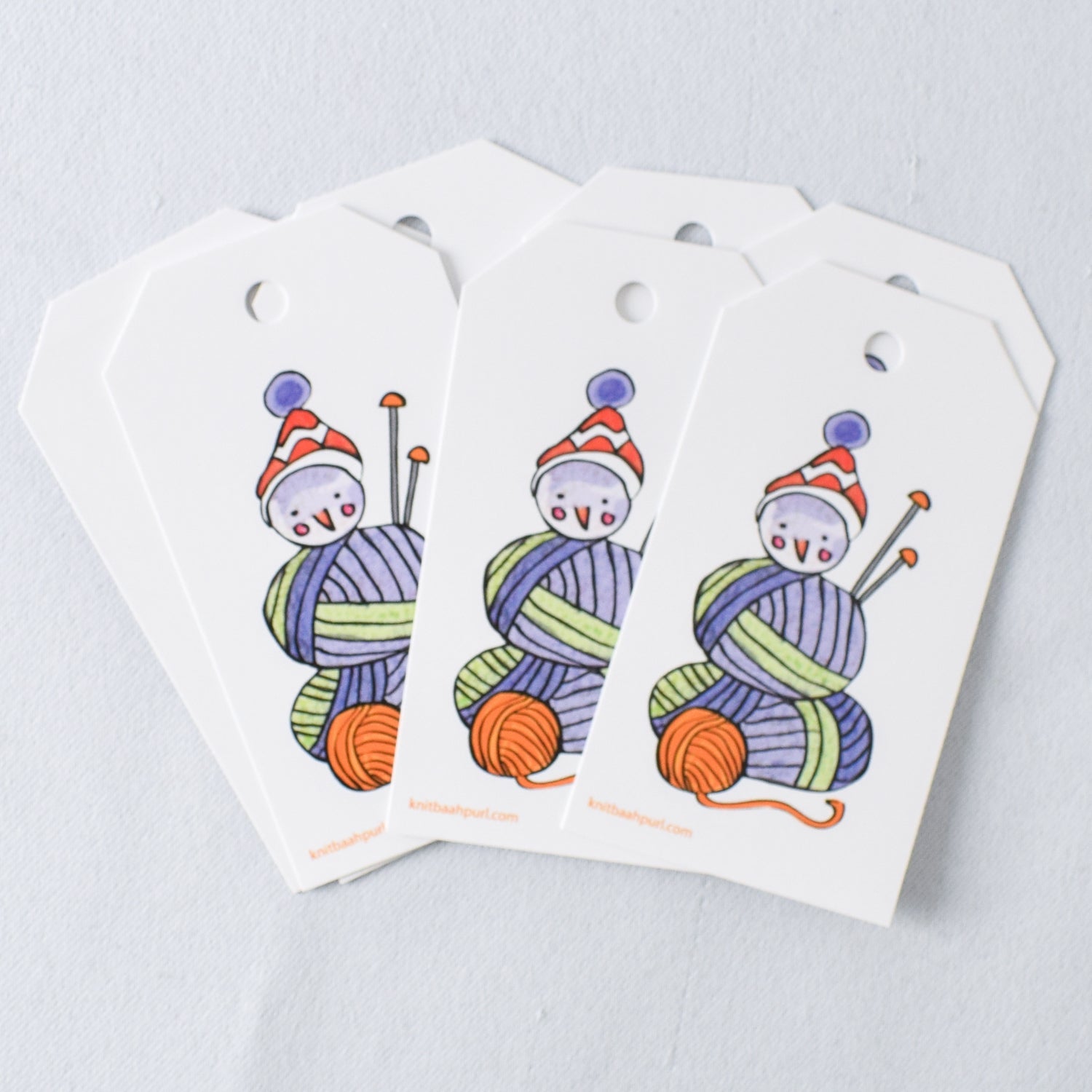 Knit Baah Purl Snowman Gift Tags - Miss Babs Notions