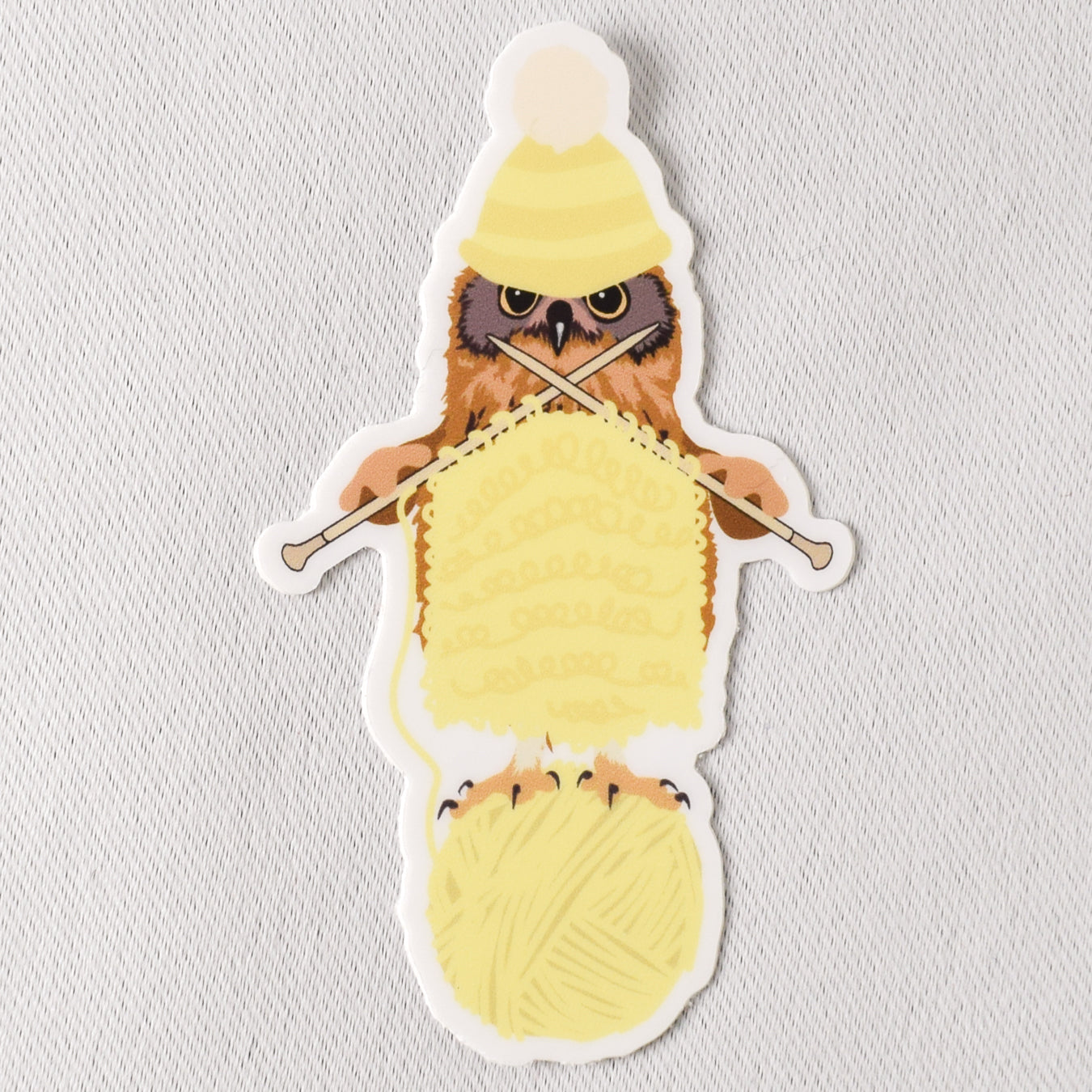 Knitting Owl Vinyl Sticker - Miss Babs Notions