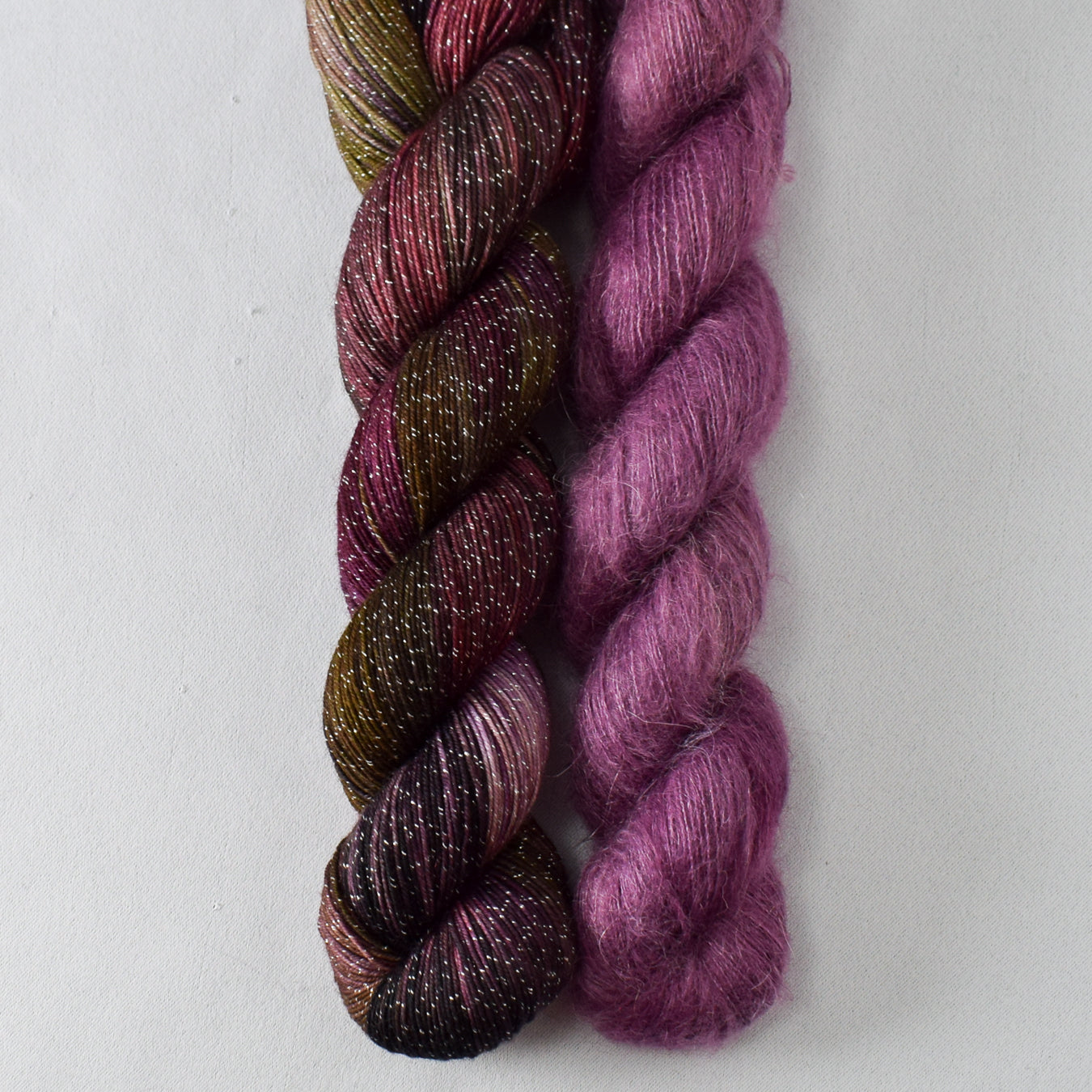 Land of the Sky (E) and Fig (M) - Miss Babs Shiftling Shawl Set