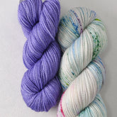Light Clematis and Sequins and Fringe - Miss Babs Sol Shawl Set
