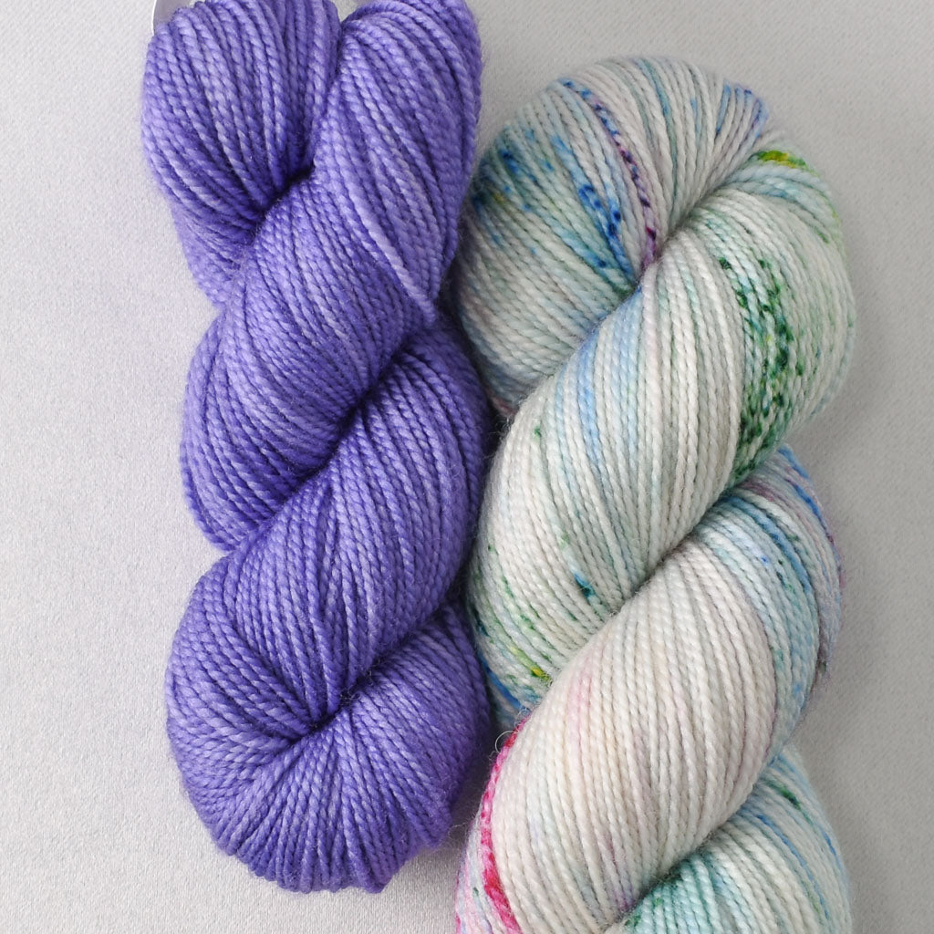 Light Clematis and Sequins and Fringe - Miss Babs Sol Shawl Set