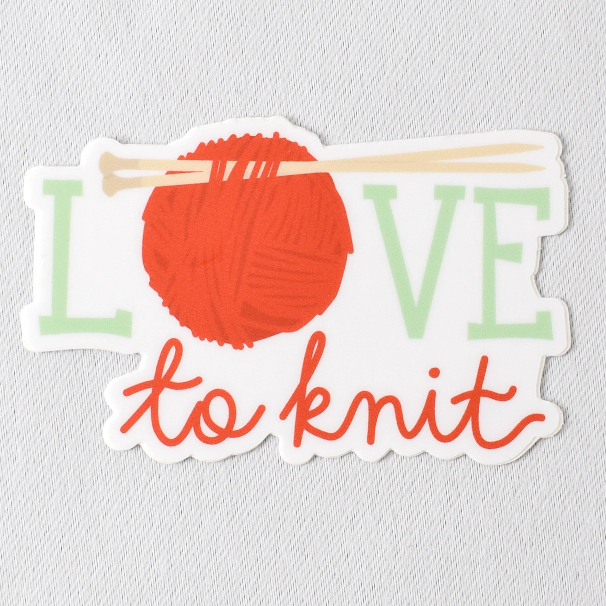 Love to Knit Vinyl Sticker - Miss Babs Notions