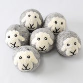 Mama Moon Boutique "Smiling Sheep" Hand-Felted 6-Pack Wool Dryer Balls - Miss Babs Notions