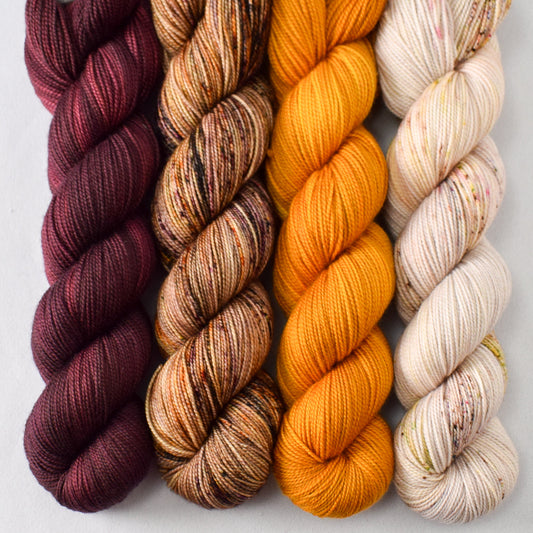 Merlot, Come on Home, Cognac Amber, and Sparkling Sand - Miss Babs Yummy 2-Ply Quartet
