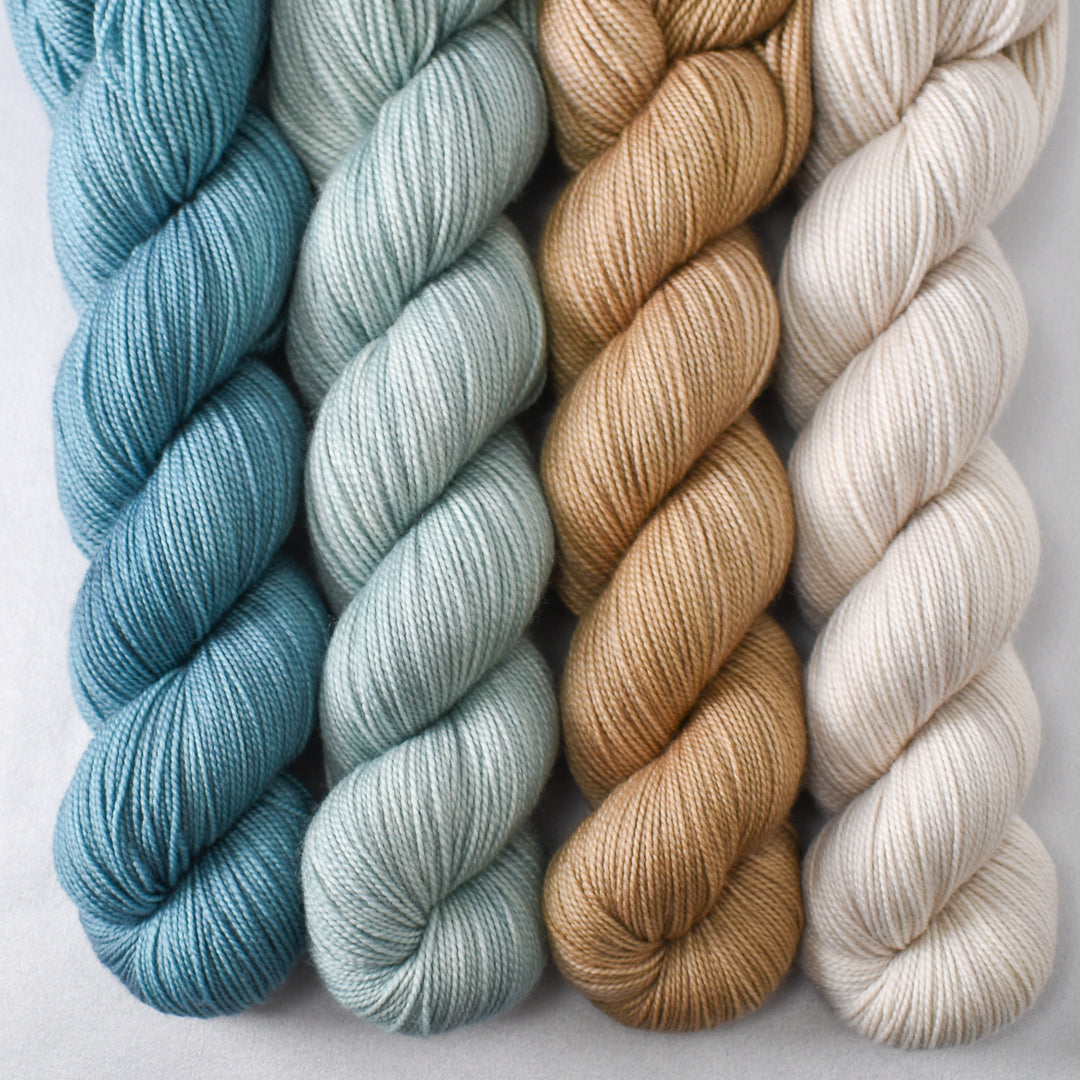 Monsoon, Coventry, Cafe au Lait, and White Peppercorn - Miss Babs Yummy 2-Ply Quartet