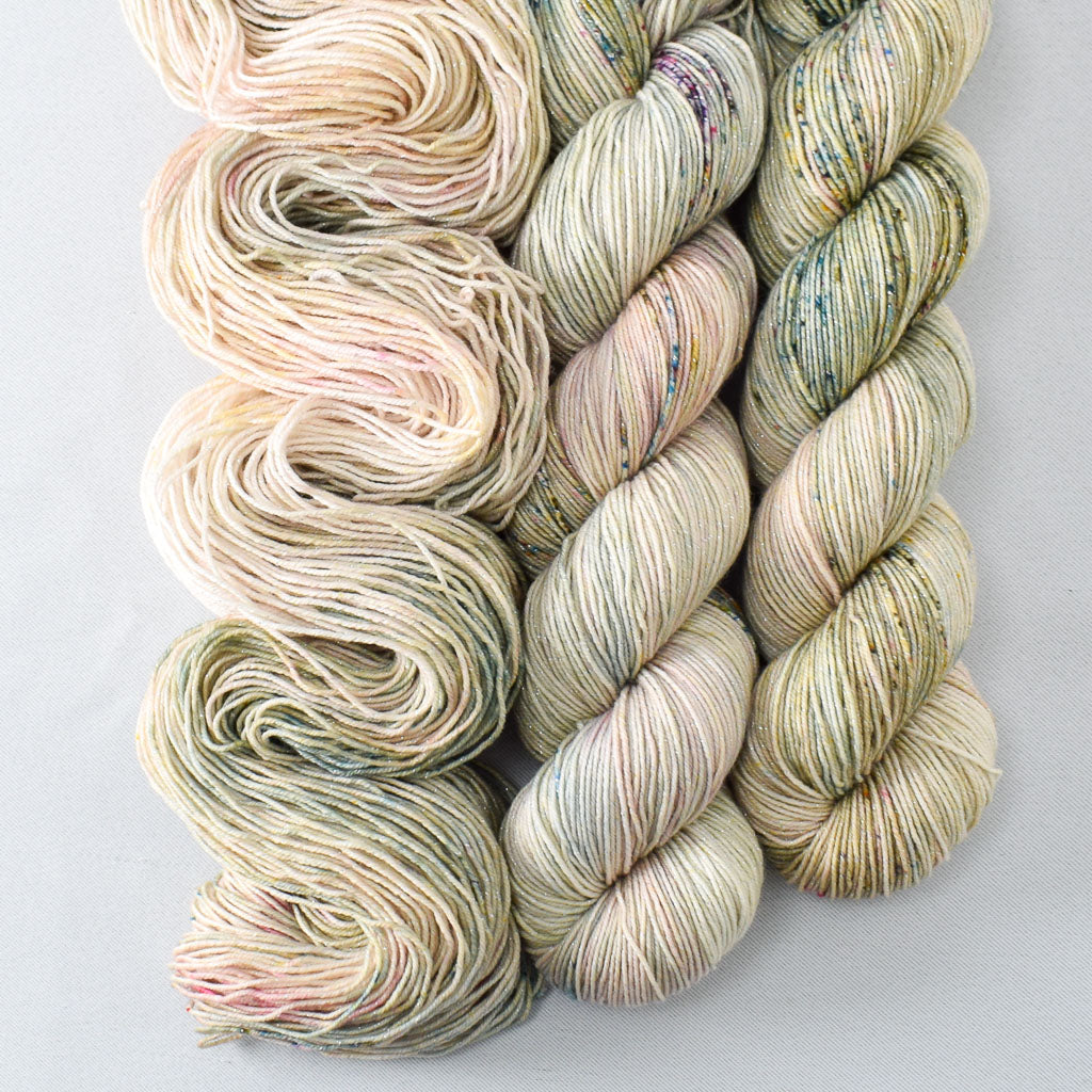 Mountain Meadow - Miss Babs Estrellita fingering weight superwash merino and Lurex yarn