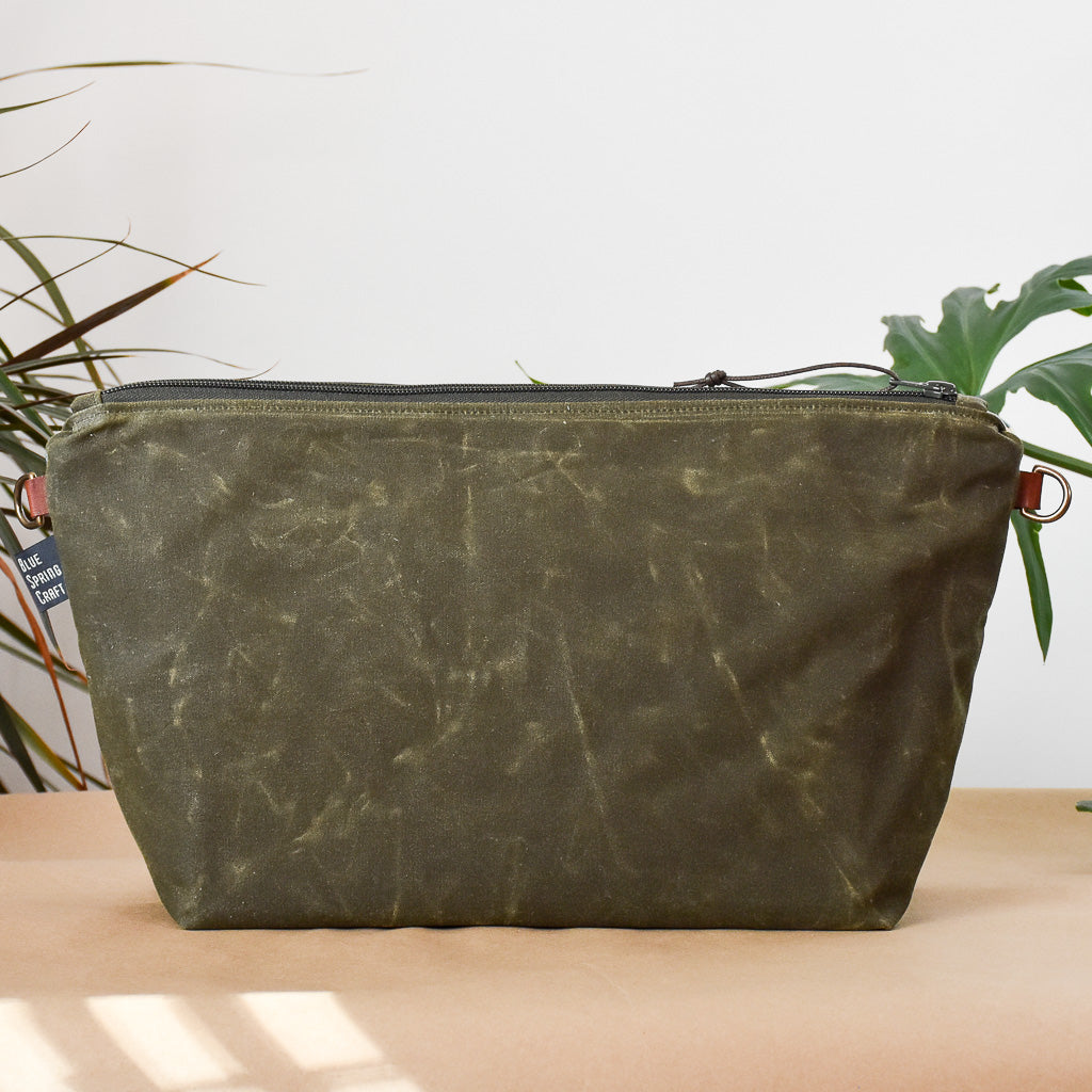 Olive with Garden Bubbles Bag No. 5 - The Large Zip Project Bag