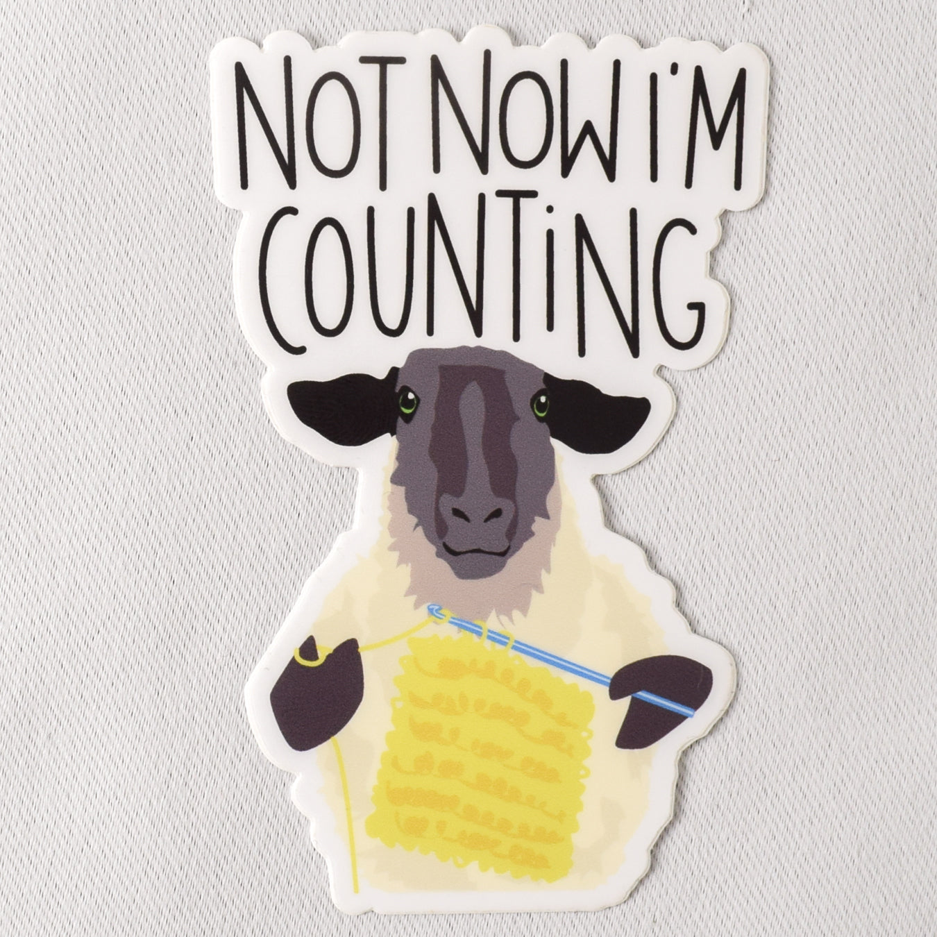 Not Now I'm Counting Knitting Sheep Vinyl Sticker - Miss Babs Notions