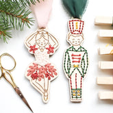 Nutcracker Ballerina and Soldier Ornament Embroidery Diy Kit - Miss Babs Notions