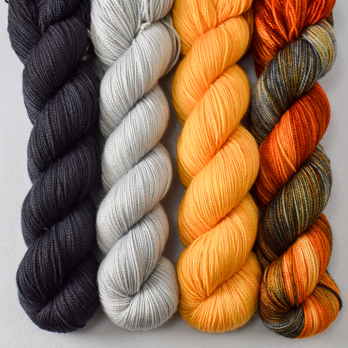 Obsidian, Quicksilver, Sugar Maple 4, and Biker Chick - Miss Babs Yummy 2-Ply Quartet