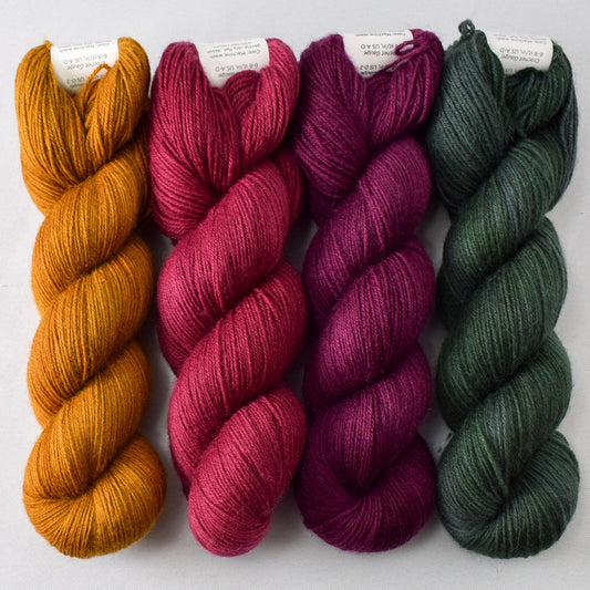 Old Gold, Aubergine, Bougainvillea, and Dunk - Miss Babs Katahdin 437 Quartet