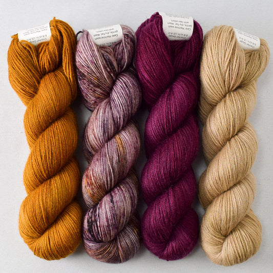 Old Gold, Autumn Toad Lily, Bougainvillea, and Sand Dollar - Miss Babs Katahdin 437 Quartet