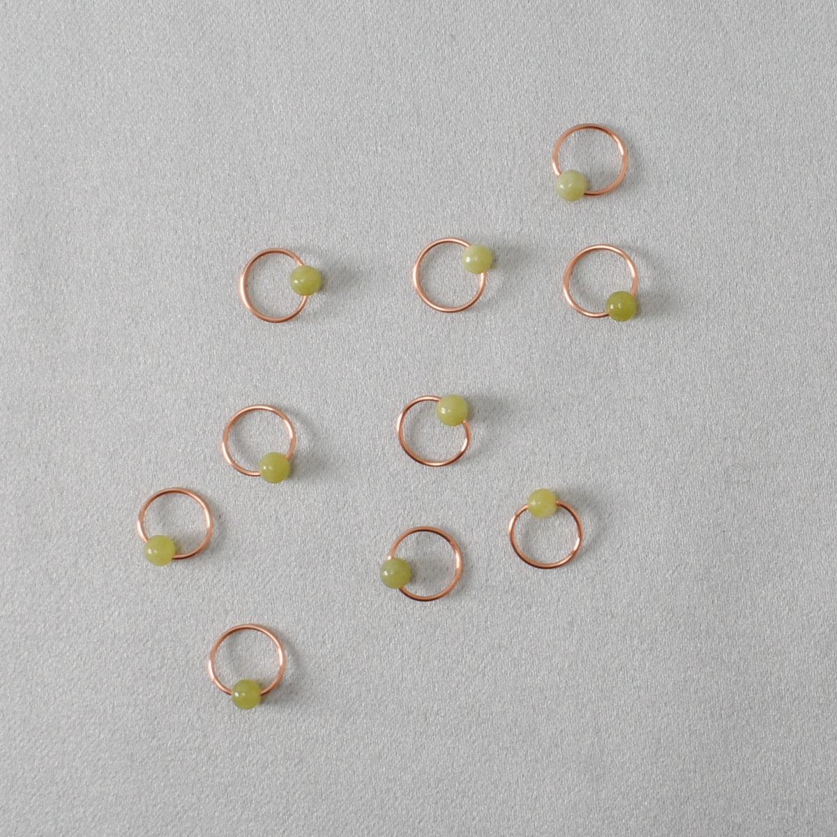 Olive Peridot Jade Stitch Markers
