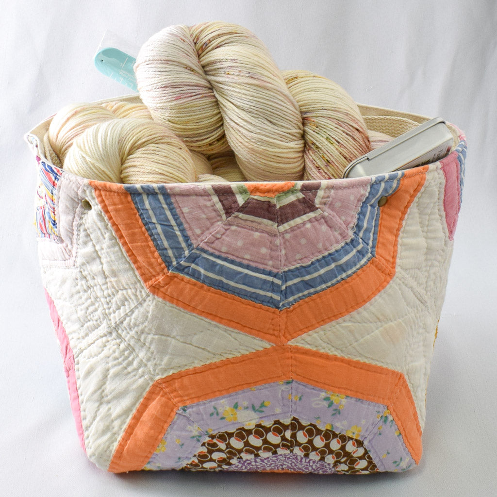 Orange Spider Web Quilt Bin - QB-2407