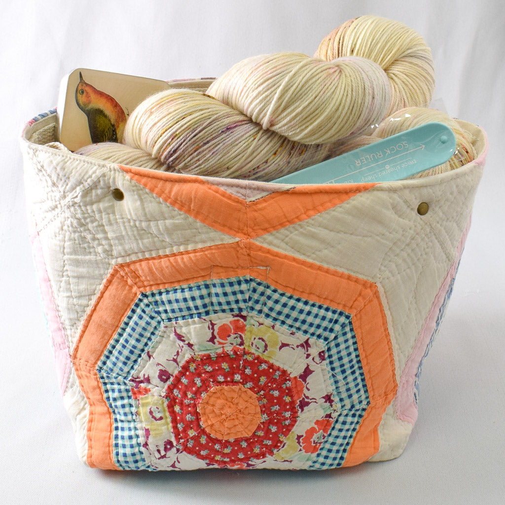 Orange Spider Web Quilt Bin - QB-2407