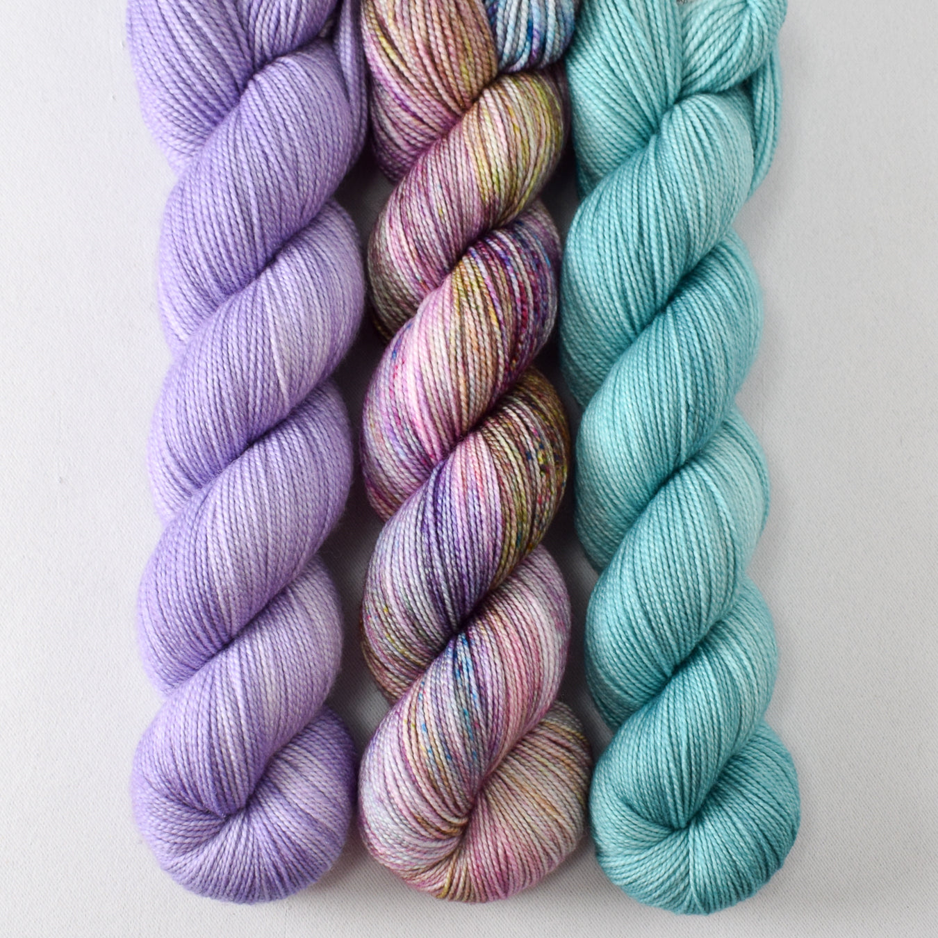 Orchid, Hop Along, and Meteors - Miss Babs Yummy 2-Ply Trio