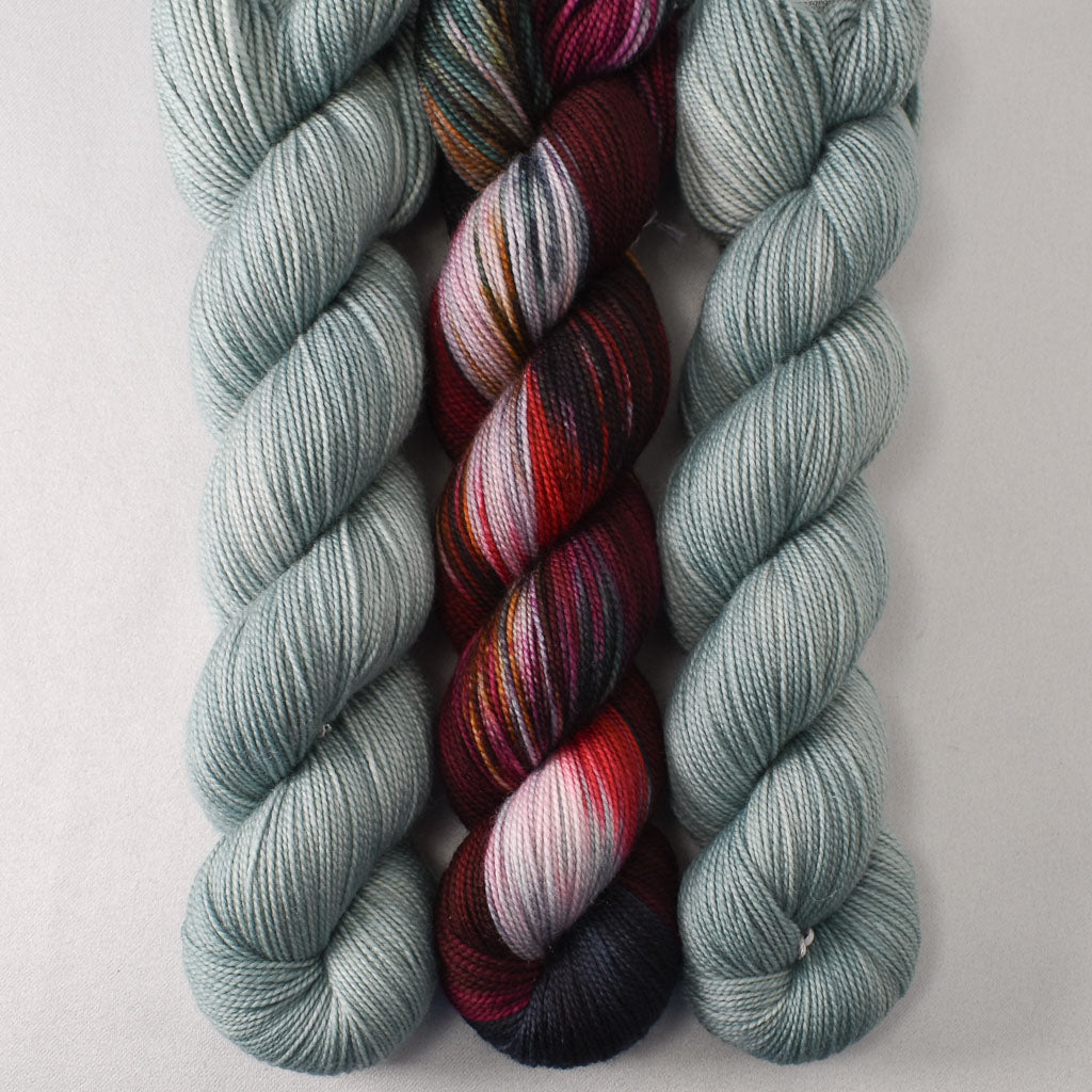 Oregon Mist and Fired Up - Miss Babs Yummy 2-Ply Yellow Brick Rodeo Set