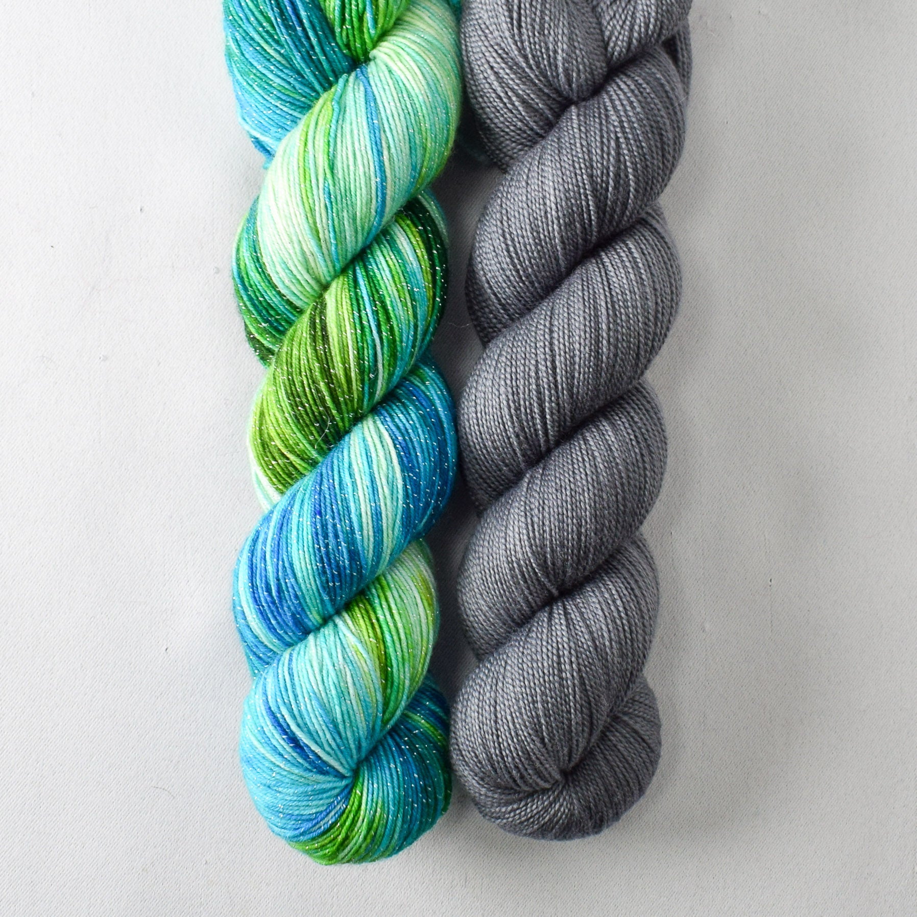 Orinoco Estrellita and Pewter Avon - Miss Babs Mosaicoscope Shawl Set