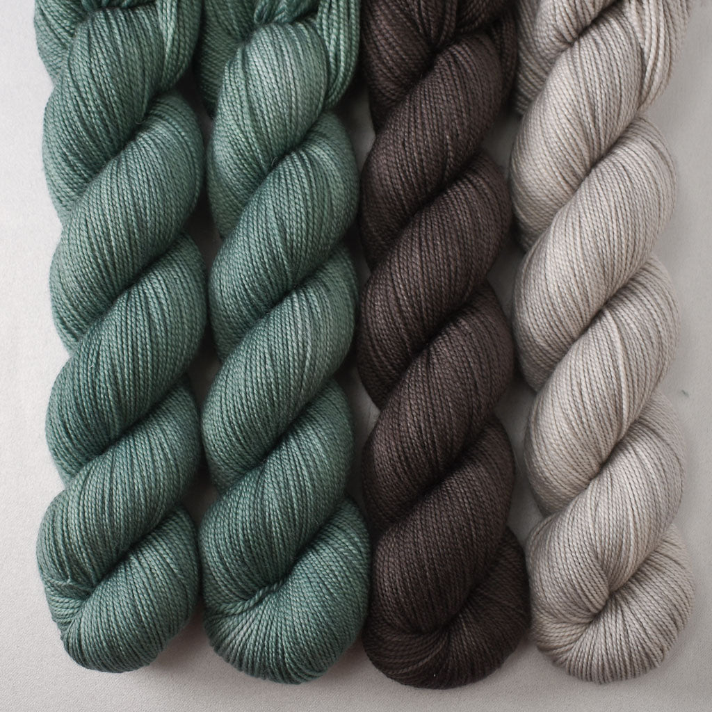 Pallon Beach (2), Pegasus, and Fleur de Sel - Miss Babs Photo 51: The DNA Shawl Set
