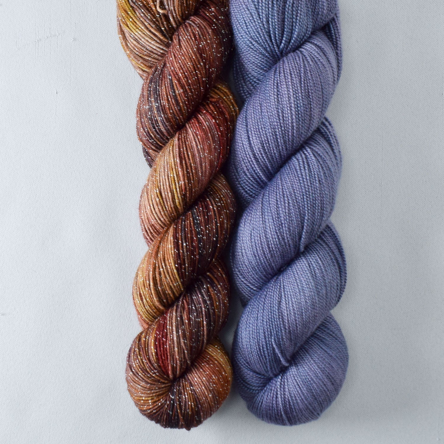 Petrified Forest and Dark Tanzanite - Miss Babs Mosaicoscope Shawl Set