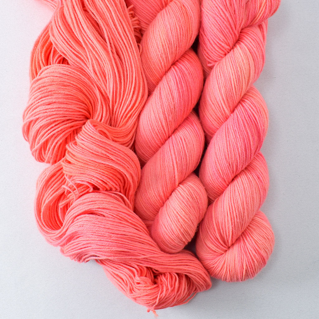 Pink Grapefruit - Miss Babs Putnam Merino wool and nylon sock yarn