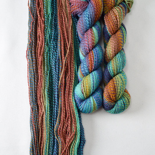 Psychedelic 6 - Miss Babs Junction Fiber Mill Making Tracks Lite yarn