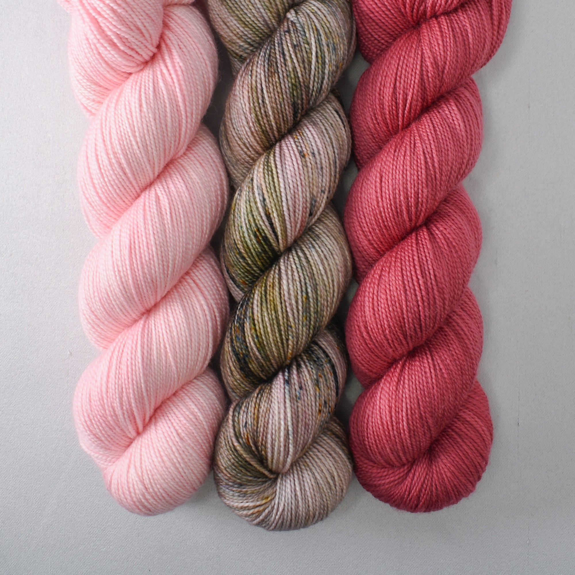 Puna Flamingo, Muddled Thoughts, and Bearberry - Yummy 2-Ply Trio - Babette