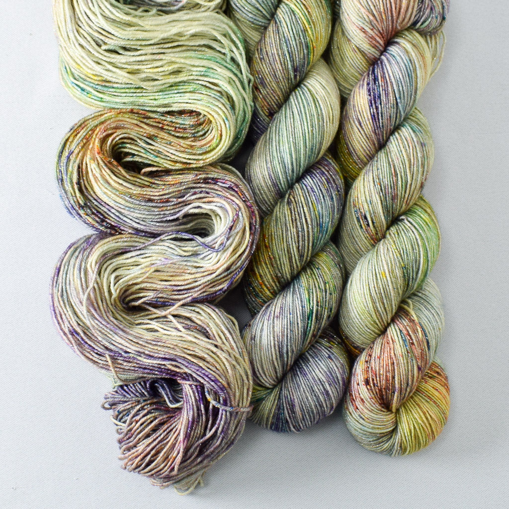 Reedy River - Miss Babs Estrellita fingering weight superwash merino and Lurex yarn