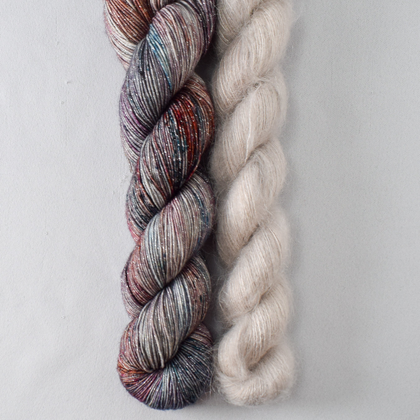 Rock Around the Clock (E) and White Peppercorn (M) - Miss Babs Shiftling Shawl Set