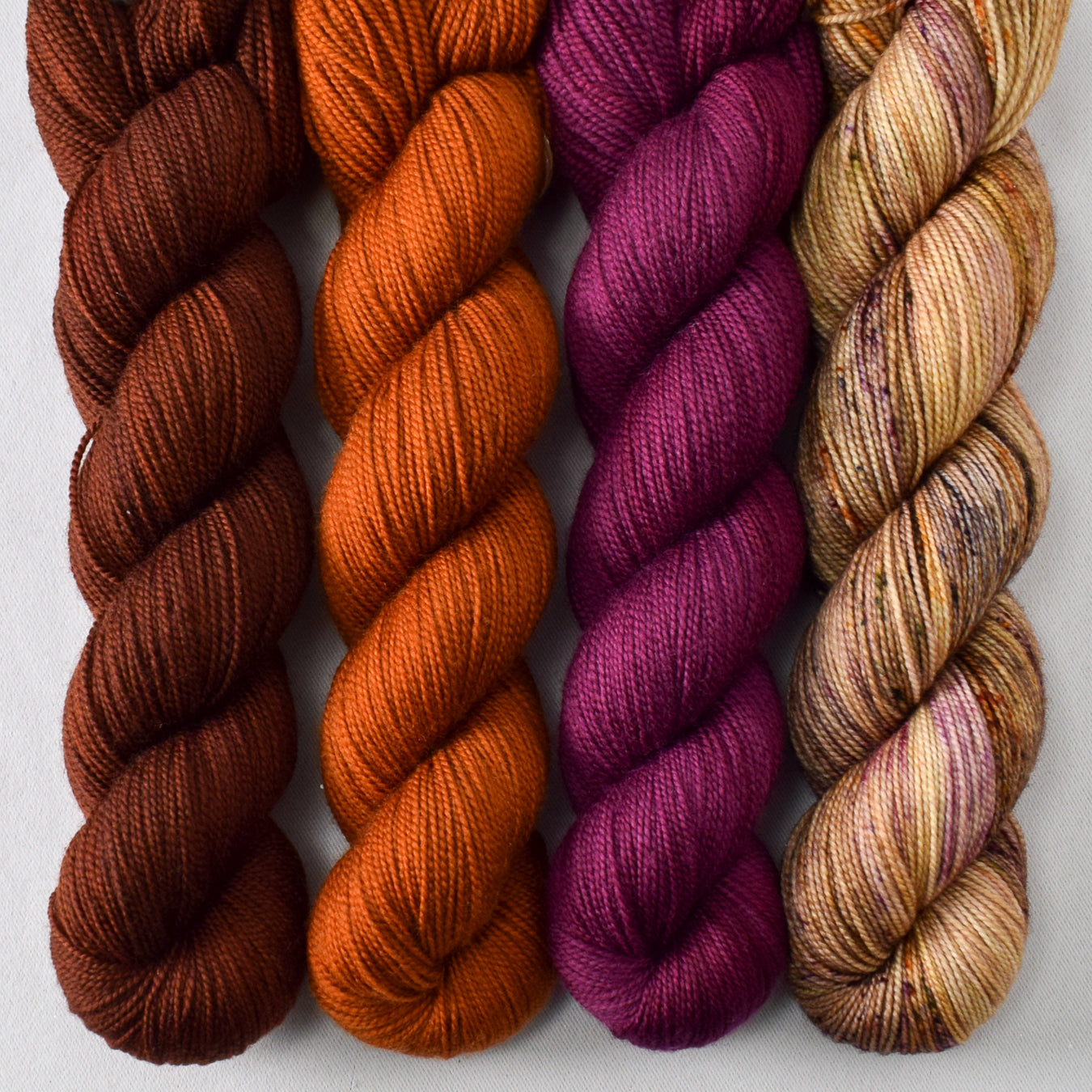 Russet, Cygnus, Bougainvillea, and Come on Home - Miss Babs Yummy 2-Ply Quartet