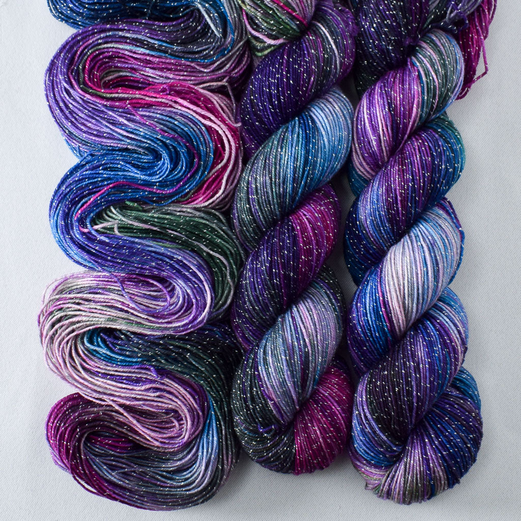 Sans Souci - Miss Babs Estrellita fingering weight superwash merino and Lurex yarn