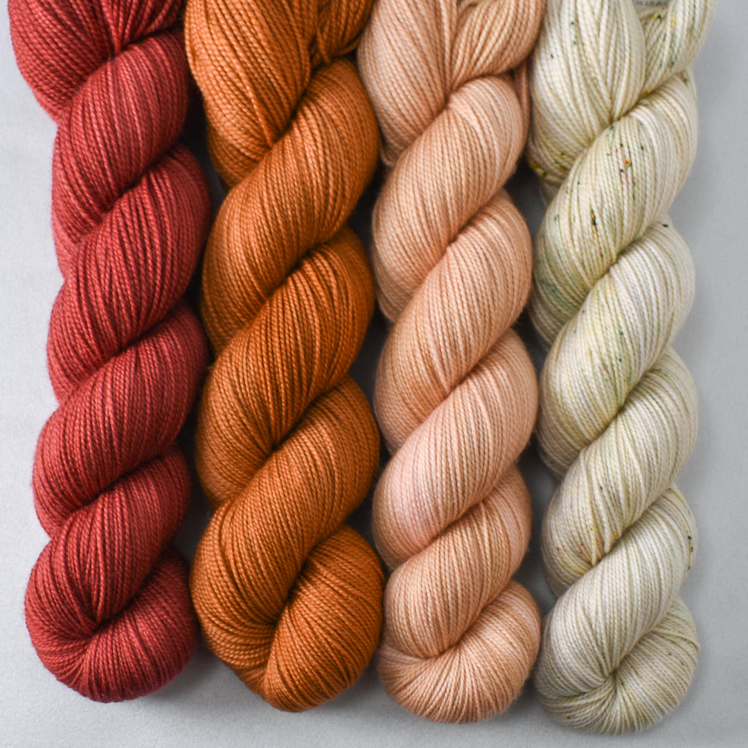 Sapsucker, Big Sur, Bakewell Tart, and Seaglass - Miss Babs Yummy 2-Ply Quartet