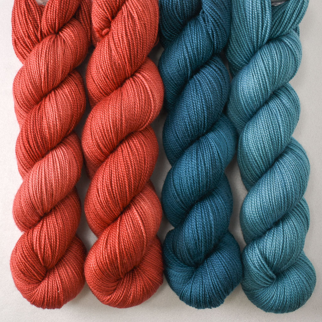 Sapsucker, Sea Teal, and Coos Bay - Miss Babs Photo 51: The DNA Shawl Set
